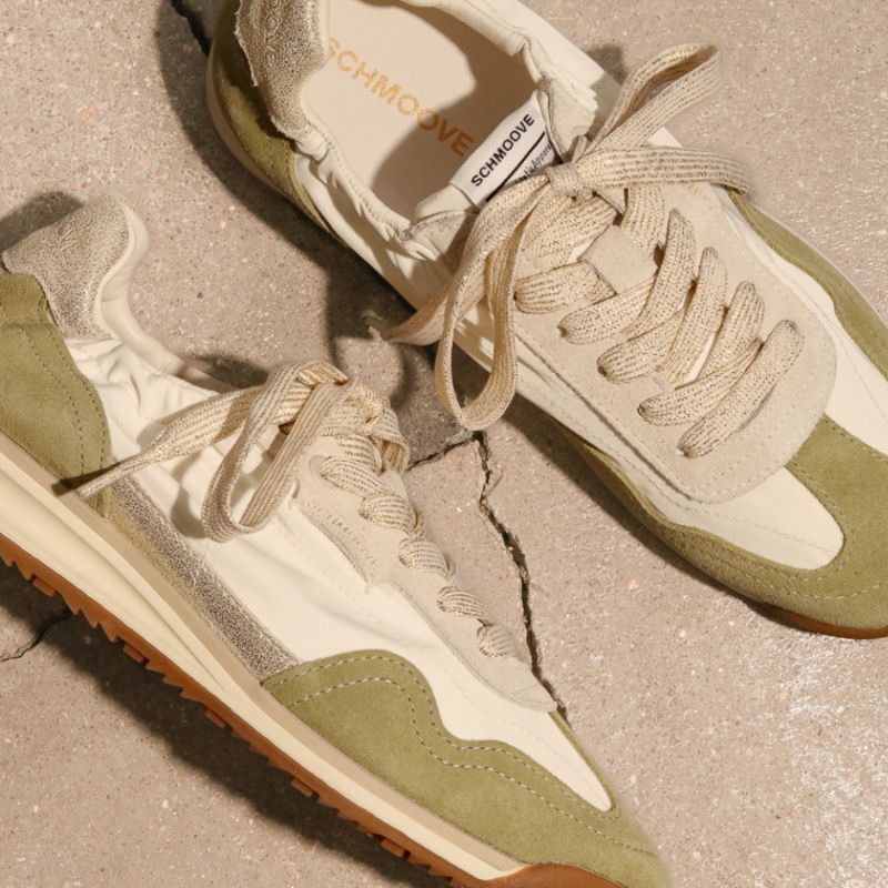 CAMDEN SNEAKER W - NYL/SDE/CRYSTAL - OFF WHITE/GREEN/GOLD